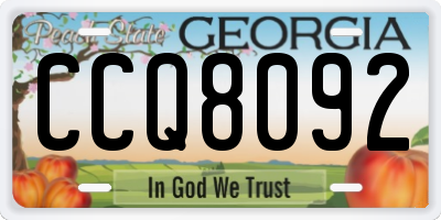 GA license plate CCQ8092