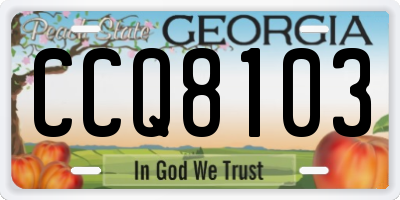 GA license plate CCQ8103