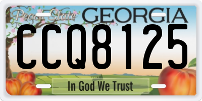 GA license plate CCQ8125