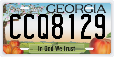 GA license plate CCQ8129