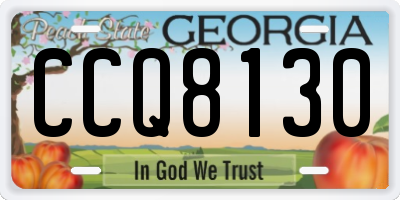 GA license plate CCQ8130