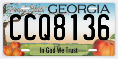 GA license plate CCQ8136
