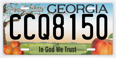 GA license plate CCQ8150