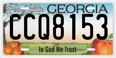 GA license plate CCQ8153