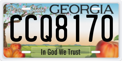 GA license plate CCQ8170