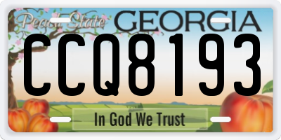 GA license plate CCQ8193