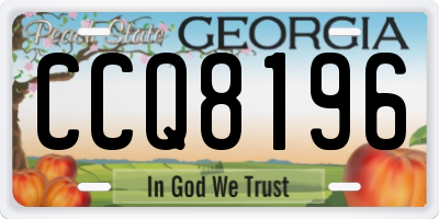 GA license plate CCQ8196