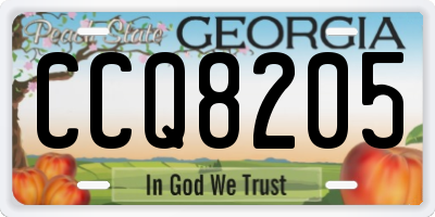 GA license plate CCQ8205