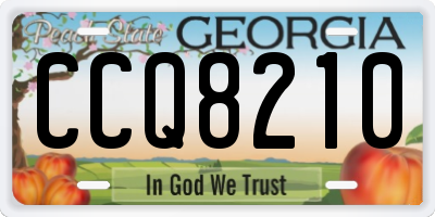 GA license plate CCQ8210