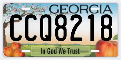GA license plate CCQ8218