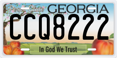GA license plate CCQ8222