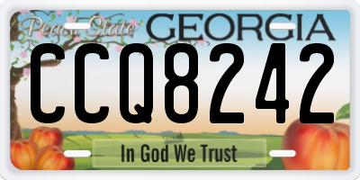 GA license plate CCQ8242