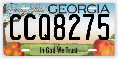 GA license plate CCQ8275