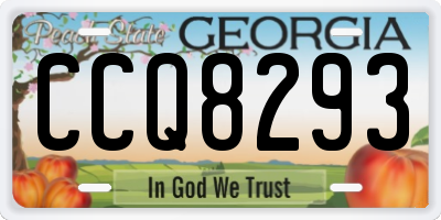 GA license plate CCQ8293