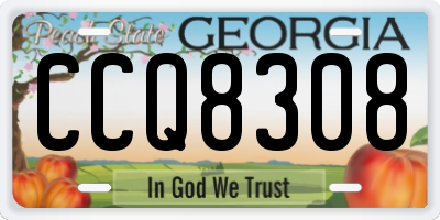 GA license plate CCQ8308