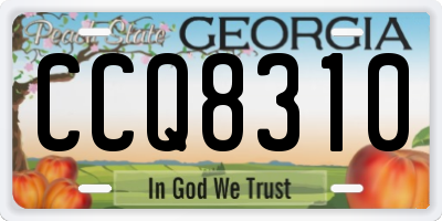 GA license plate CCQ8310
