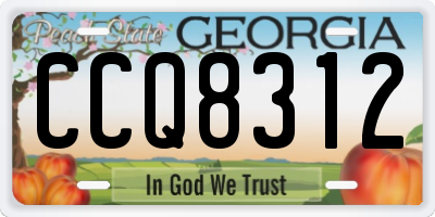 GA license plate CCQ8312