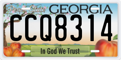 GA license plate CCQ8314