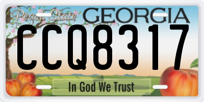 GA license plate CCQ8317