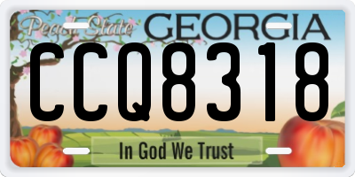 GA license plate CCQ8318