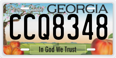 GA license plate CCQ8348