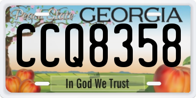 GA license plate CCQ8358