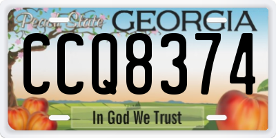GA license plate CCQ8374