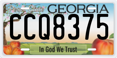 GA license plate CCQ8375