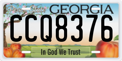 GA license plate CCQ8376