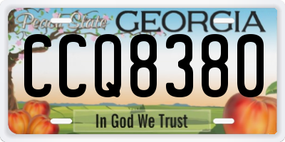 GA license plate CCQ8380
