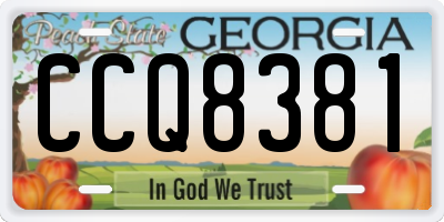 GA license plate CCQ8381
