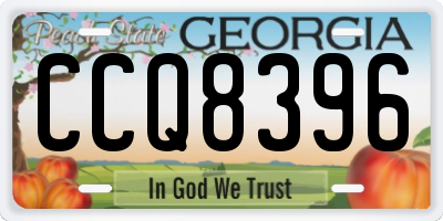GA license plate CCQ8396