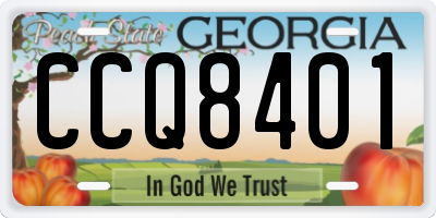GA license plate CCQ8401