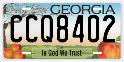GA license plate CCQ8402