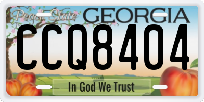 GA license plate CCQ8404