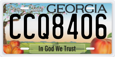GA license plate CCQ8406