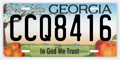 GA license plate CCQ8416