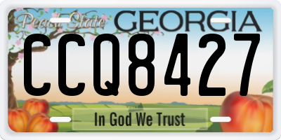 GA license plate CCQ8427