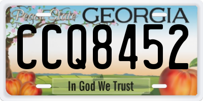 GA license plate CCQ8452