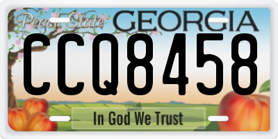 GA license plate CCQ8458