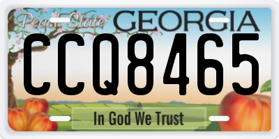 GA license plate CCQ8465