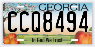 GA license plate CCQ8494