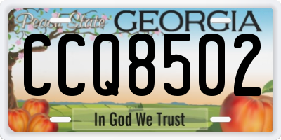 GA license plate CCQ8502