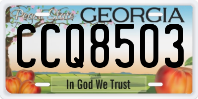 GA license plate CCQ8503