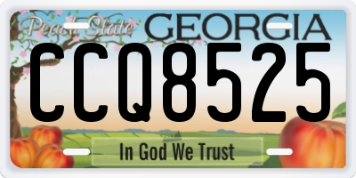 GA license plate CCQ8525