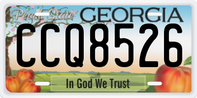 GA license plate CCQ8526