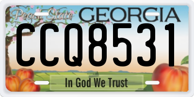 GA license plate CCQ8531