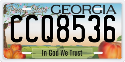 GA license plate CCQ8536