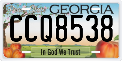 GA license plate CCQ8538