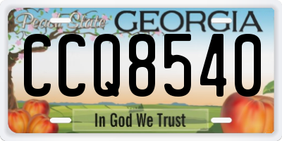 GA license plate CCQ8540